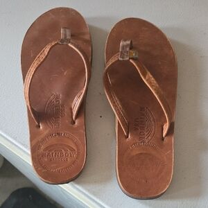 Rainbow Sandals Brown Flip Flops